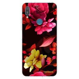 Átlátszó szilikon tok az alábbi mobiltelefonokra Huawei Y6 2019 - Dark Peonny