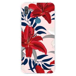 Átlátszó szilikon tok az alábbi mobiltelefonokra Huawei Y6 2019 - Red Lily