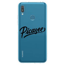 Átlátszó szilikon tok az alábbi mobiltelefonokra Huawei Y6 2019 - Picasee - old logo - black