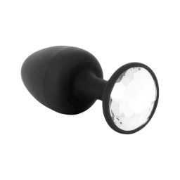 Dorcel Geisha Plug Diamond L - fehér köves anál plug (fekete)