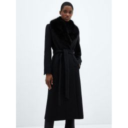 Mango Gyapjú kabát Dolce 67020469 Fekete Regular Fit