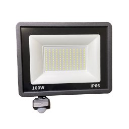 100W Ultra vékony 144 LED mozgásérzékelős reflektor fényvető hideg fehér SLIM Kültéri spotlámpa IP66 - F