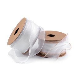 Organza szalag gyöngyházas fénnyel és lurexel szélessége 50 mm