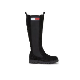 Tommy Jeans Csizma Tjw Long Shaft Suede Boot EN0EN02412 Fekete