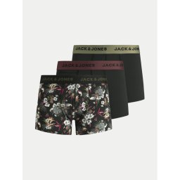 Jack&Jones 3 darab boxer Flower 12194284 Fekete
