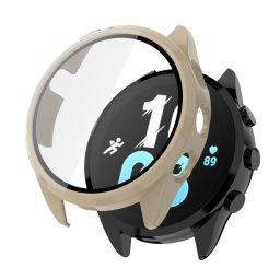 PC TELJES BORÍTÁS Műanyag borítás üveggel Garmin Forerunner 165 bézshez