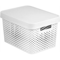 Curver Infinity dots white 17 L műanyag tároló doboz tetővel - fehér