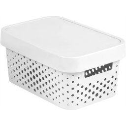 Curver Infinity dots white 4,5 L műanyag tároló doboz tetővel - fehér