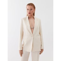 Patrizia Pepe Zakó 2S1453/A052-W347 Ekru Regular Fit