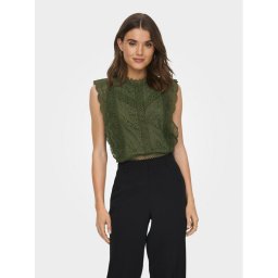 ONLY Blúz Karo 15204604 Zöld Regular Fit