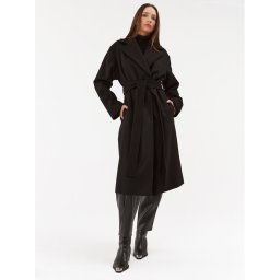 Hugo Gyapjú kabát Mabellina 50504663 Fekete Relaxed Fit