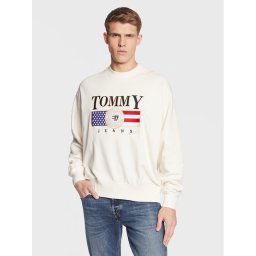 Tommy Jeans Pulóver Luxe DM0DM15717 Ekru Regular Fit
