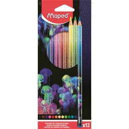 MAPED Színes ceruza készlet, háromszögletű, MAPED "Deepsea Paradise", 12 különböző szín