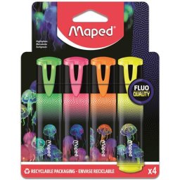 MAPED Szövegkiemelő készlet, 1-5 mm, MAPED "Deepsea Paradise Fluo Peps", 4 különböző szín