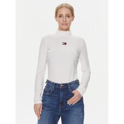 Tommy Jeans Garbó Xs Badge DW0DW16495 Fehér Slim Fit