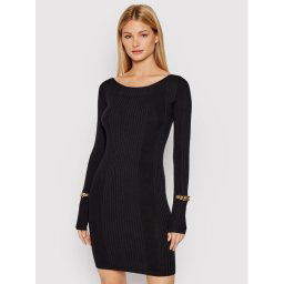 Patrizia Pepe Kötött ruha 8A0881/A9K4-K103 Fekete Slim Fit