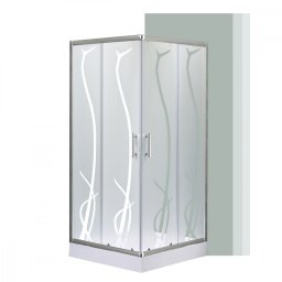 Spirit BAMBOO 90x90 szögletes zuhanykabin, erősített akril zuhanytálcával