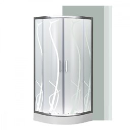 Spirit BAMBOO 80x80x194 cm íves zuhanykabin, erősített akril zuhanytálcával