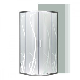 Spirit BAMBOO 90x90x180cm-es íves zuhanykabin, zuhanytálca nélkül