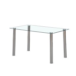 Berna 140 cm szögletes üveg étkezőasztal transparent