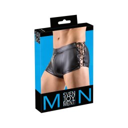 Svenjoyment - oldalt fűzős fényes férfi boxer (fekete)