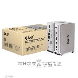 Club3D dokkolóállomás USB-C 12v1, 1xDP, 2xHDMI, 1xVGA, 2xUSB-C, 4xUSB, 1xRJ45, 1x3.5mm, szürke, szürke