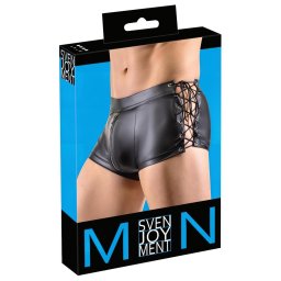 Svenjoyment - oldalt fűzős fényes férfi boxer (fekete)