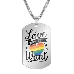 Acél szivárványos Pride nyaklánc