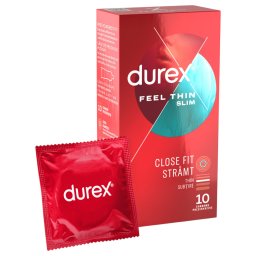 Durex Feel Thin Slim - vékony, szűkebb óvszer élethű érzéssel (10 db)