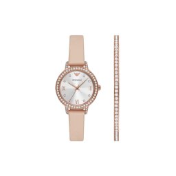 Emporio Armani Karóra és karkötő szett Cleo Gift Set AR80069SET Bézs