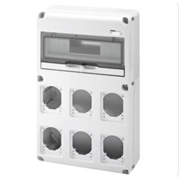 GEWISS - Dugaljkombi doboz, dugaljtábla 14M 6x16/32A dugaljhely IP65 GW68008N