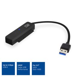 2.5" HDD SSD adapter mobilrack SATA USB3.2 Gen1 fekete ACT (AC1510)