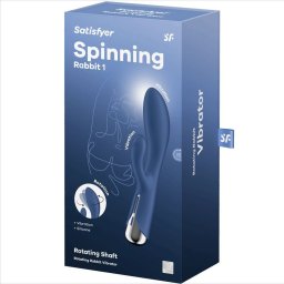 Satisfyer - Spinning Rabbit 1. klitoriszágas vibrátor rotáló fejrésszel (kék)