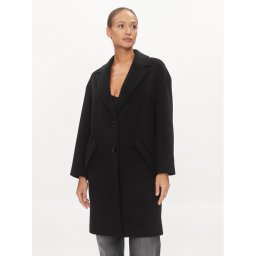 Guess Gyapjú kabát Elly W2BL0H WEWU0 Fekete Relaxed Fit