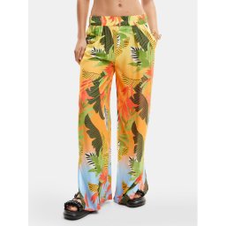 Desigual Szövet nadrág Tropical Party 24SWMW21 Színes Loose Fit