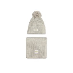 Ugg Sál és sapka szett W Knit Beanie W Pom And Scarf 21883 Szürke