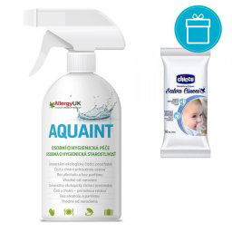 CHICCO nedves törlőkendő cumihoz 16 db + Aquaint 500 ml