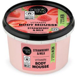 Organic Shop vitamin testápoló mousse eperrel és tejjel, 250 ml