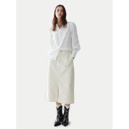 Vila Farmer szoknya Kira 14099130 Ekru Regular Fit