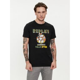 Replay Póló M6800.000.2660 Fekete Regular Fit