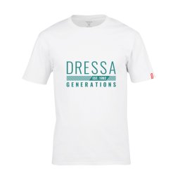 Dressa Generations feliratos környakú rövid ujjú pamut póló - fehér