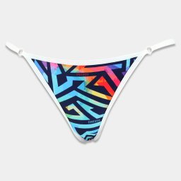 Dressa Active mintás állítható pántos string tanga bugyi - szivárvány