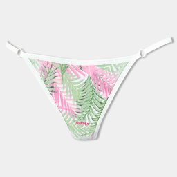 Dressa Active pálmafa mintás állítható pántos string tanga bugyi - fehér