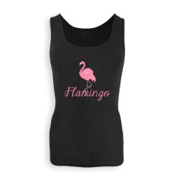 Dressa Flamingo Pink mintás pamut trikó - fekete