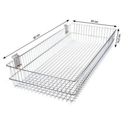 Fém kosár 40x90 cm panelre akasztható