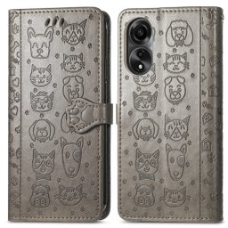ART ANIMALS Oppo A78 szürke pénztárcahuzat