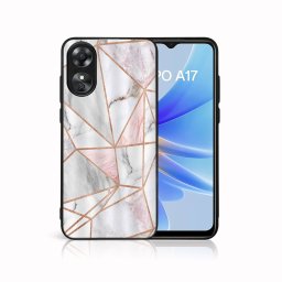 PROTEMIO MY ART Védőburkolat a Oppo A17-hez PINK MARBLE (143)