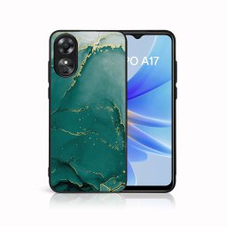 PROTEMIO MY ART Védőburkolat a Oppo A17-hez GREEN MARBLE (145)