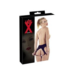 LATEX - végig nyitott női bugyi - fekete (S-L)