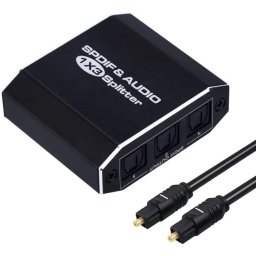Digitális SPDIF optikai toslink audio Splitter elosztó 1x3 1 bemenet 3 kimenet